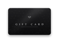 Juoda elektroninė dovanų kortelė su deimantų raštu ir užrašu GIFT CARD