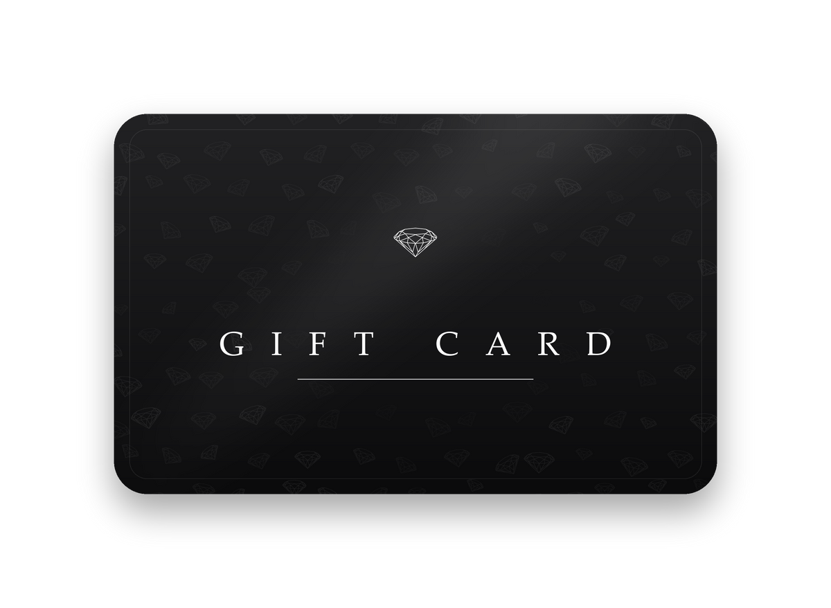 Juoda elektroninė dovanų kortelė su deimantų raštu ir užrašu GIFT CARD